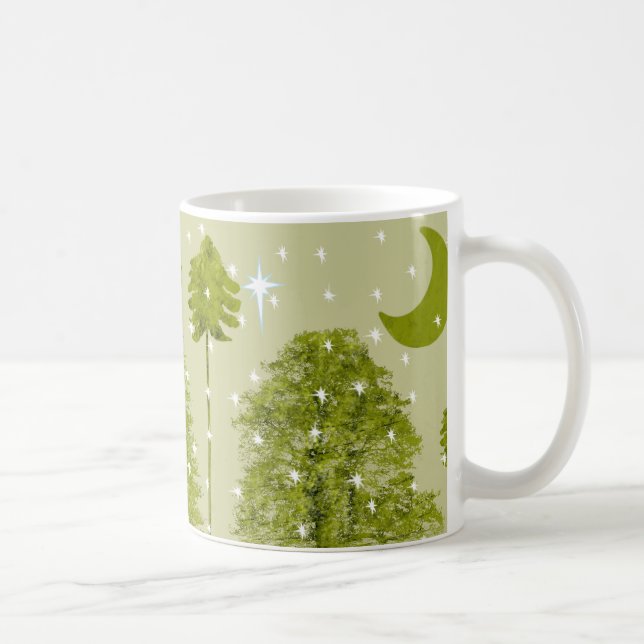 Taza De Café Navidades de Pines Star Mug con Luna Verde (Derecha)