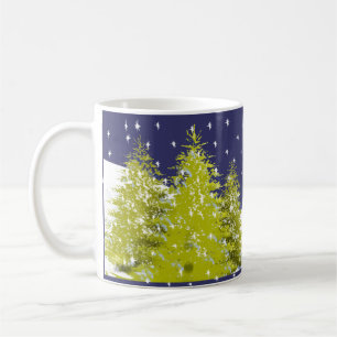 Taza De Café Navidades de Pines Star Mug con Nube Luna