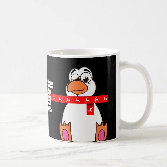 Taza De Café Navidades de pingüino lindo café tai tafetán (Derecha)