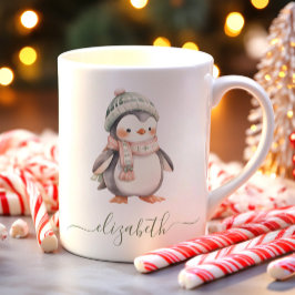 Taza De Café Navidades de pingüino personalizados