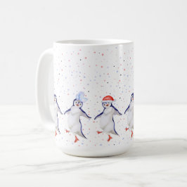 Taza De Café Navidades de pingüinos bailarines