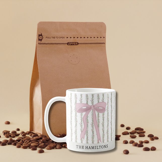 Taza De Café Navidades de Pink Bow Green Garland (Subido por el creador)