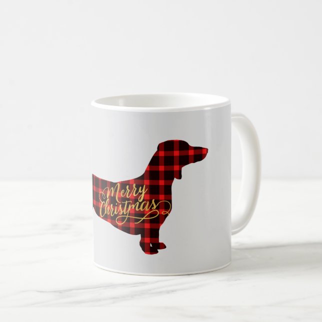 Taza De Café Navidades de plástico de búfalo de Dachshund (Anverso derecho)