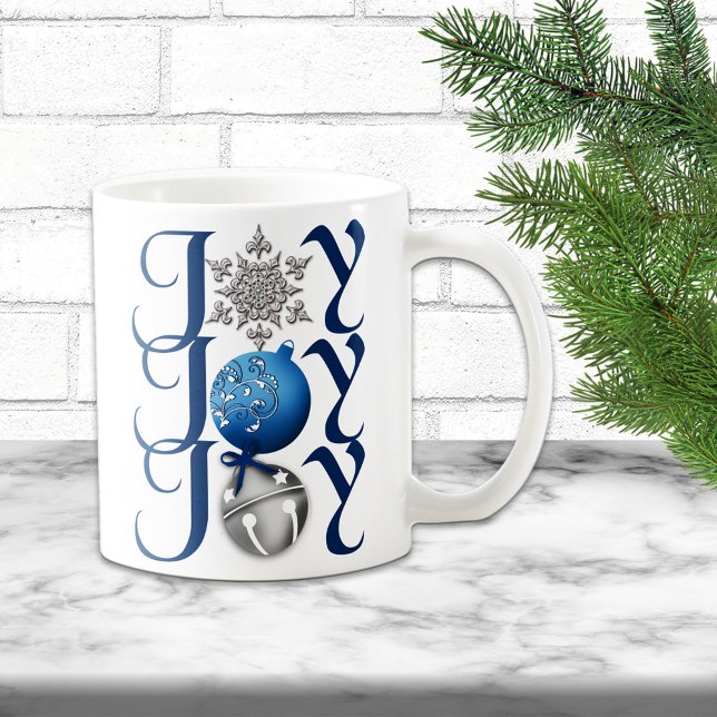 Taza De Café Navidades de Plata Azul Joy Mug (Subido por el creador)