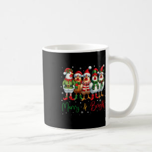 Taza De Café Navidades de pollo divertidos iluminan la granja a