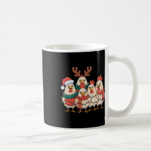 Taza De Café Navidades de pollo divertidos iluminan la granja a