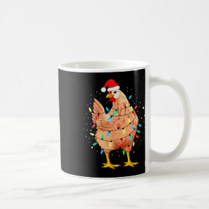 Taza De Café Navidades de pollo iluminan granja animal Graciosa