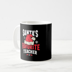 Taza De Café Navidades de profesores favoritos de Santa Hat