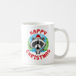 Taza De Café Navidades de Raccoon Animales Naturaleza Natural N