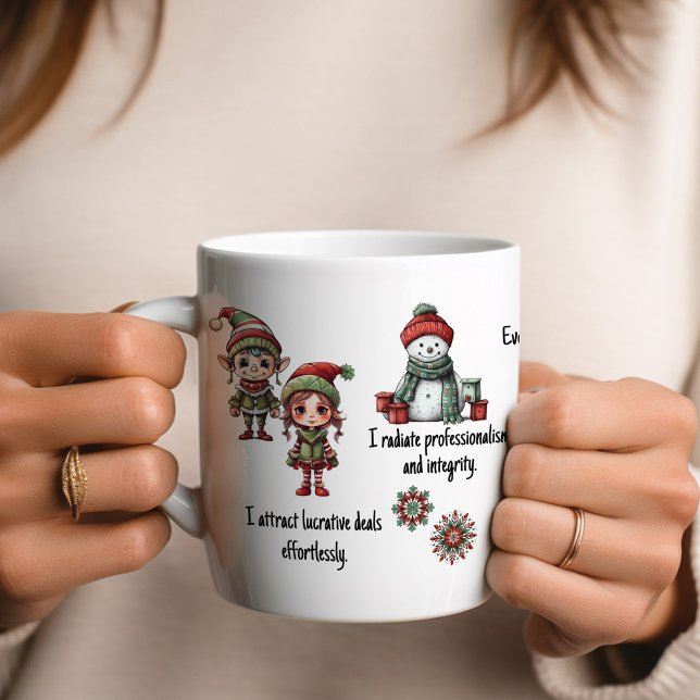 Taza De Café Navidades de Real Estate Agent Affirmations (Real Estate Agent affirmation Christmas coffee cup.)
