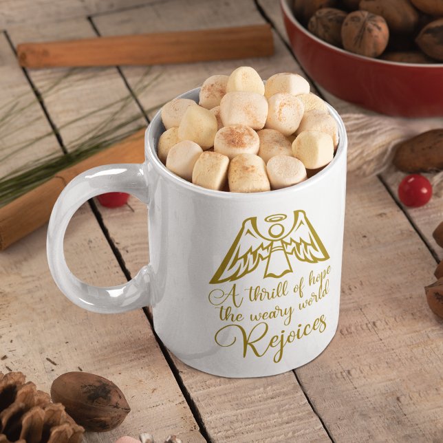 Taza De Café Navidades de regocijo Carol Lyrics Gold Angel Boni (Subido por el creador)