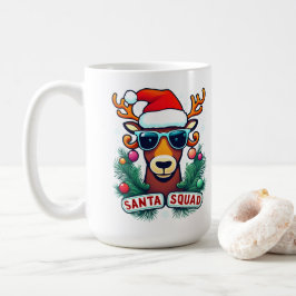 Taza De Café Navidades de reno Guay de Santa Squad con anteojos