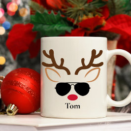Taza De Café Navidades de reno Guay Sunglass personalizados Mug