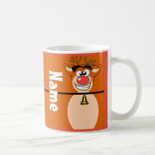 Taza De Café Navidades de reno lindo café tafetán
