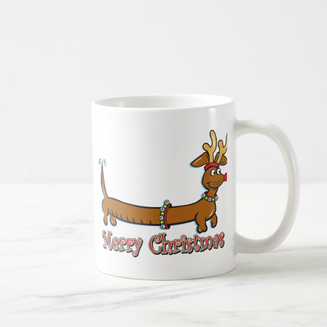 Taza De Café Navidades de renos Doxie (Derecha)