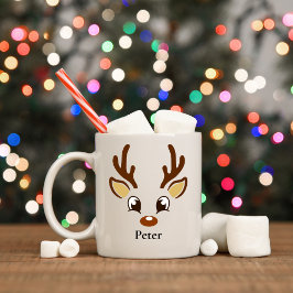 Taza De Café Navidades de renos marrones personalizados Mug