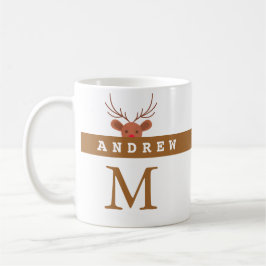 Taza De Café Navidades de renos negros y grises