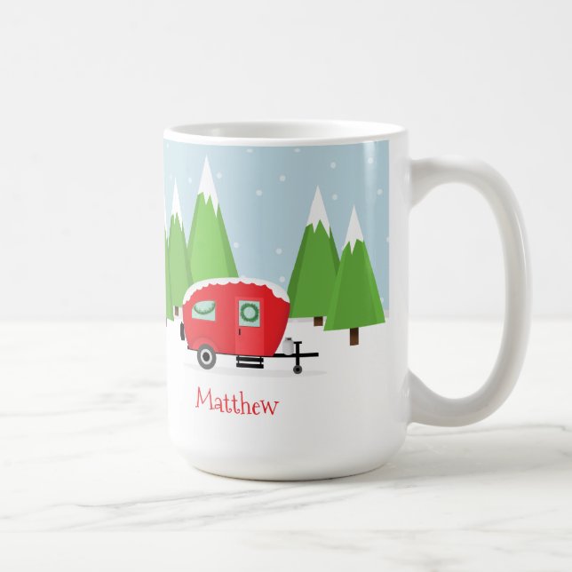 Taza De Café Navidades de Retro Camper (Derecha)