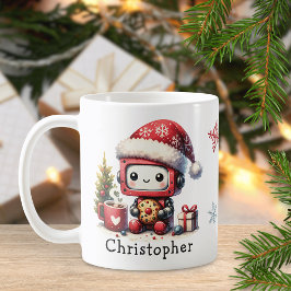 Taza De Café Navidades de Robot Cute Vacaciones de Invierno Per