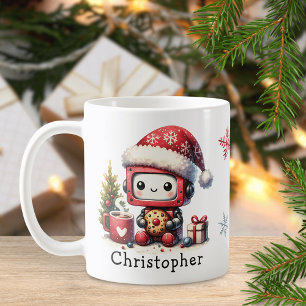 Taza De Café Navidades de Robot Cute Vacaciones de Invierno Per