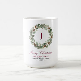 Taza De Café Navidades de Rustic Pine Wreath