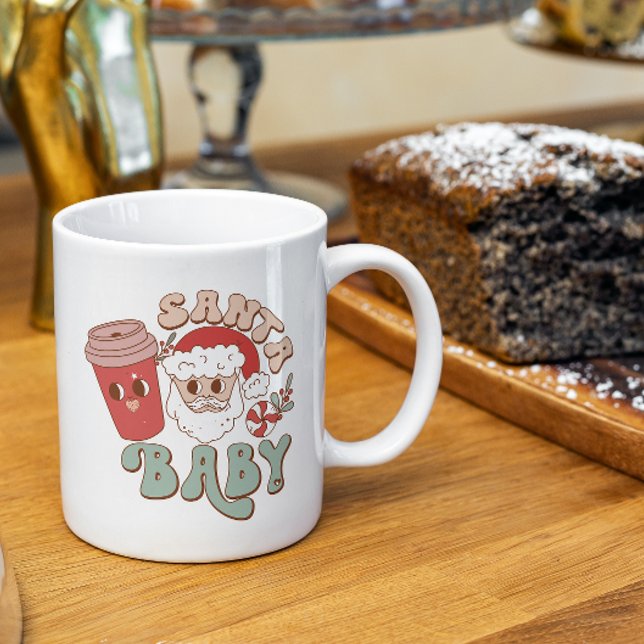 Taza De Café Navidades de Santa Bebé bebiendo café Mug (Subido por el creador)