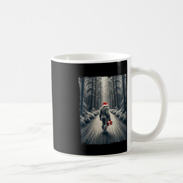 Taza De Café Navidades de Santa Bigfoot Sasquatch Believe (Derecha)