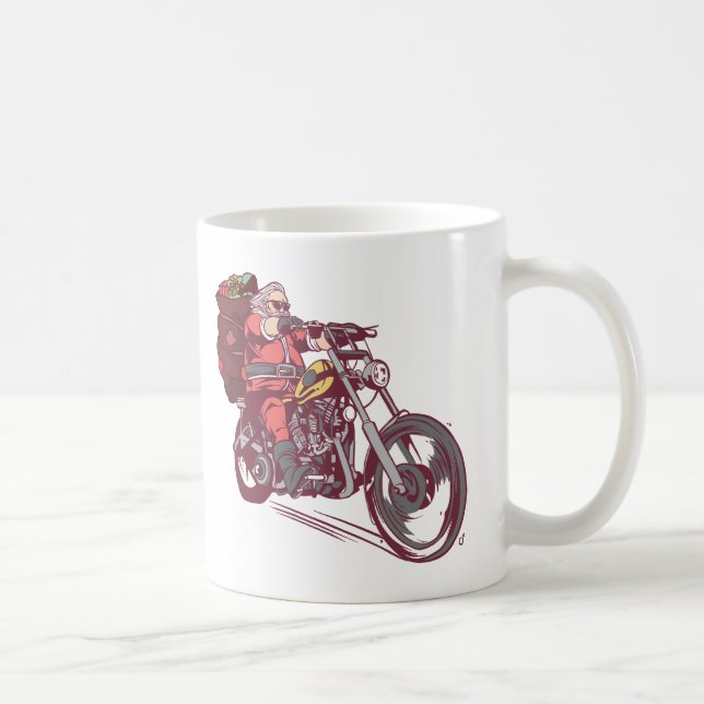 Taza De Café Navidades de Santa Biker disfrazados para invitaci (Derecha)