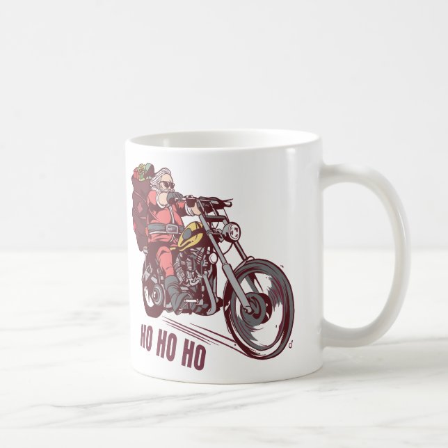 Taza De Café Navidades de Santa Biker disfrazados para invitaci (Derecha)