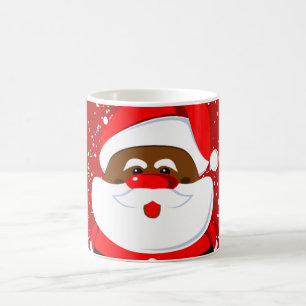 Taza De Café Navidades de Santa Claus afroamericanos