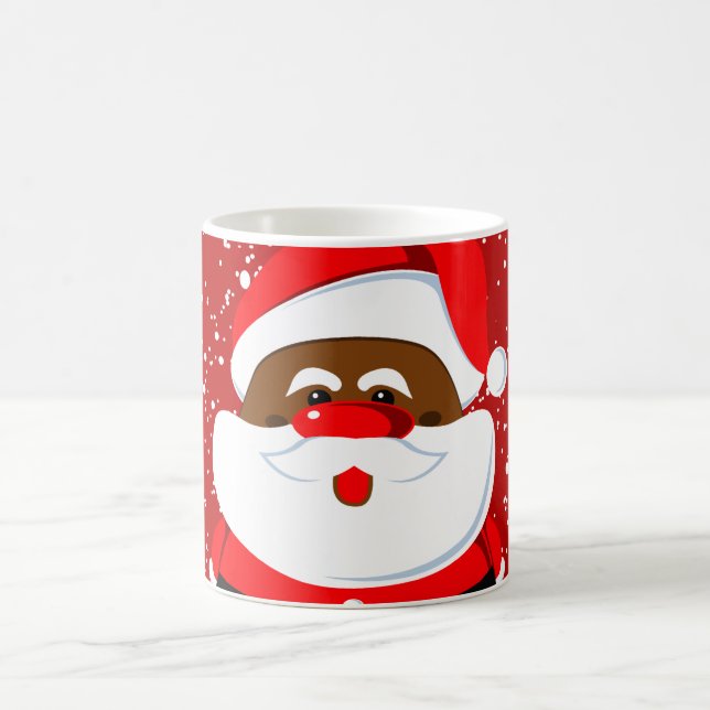 Taza De Café Navidades de Santa Claus afroamericanos (Centro)