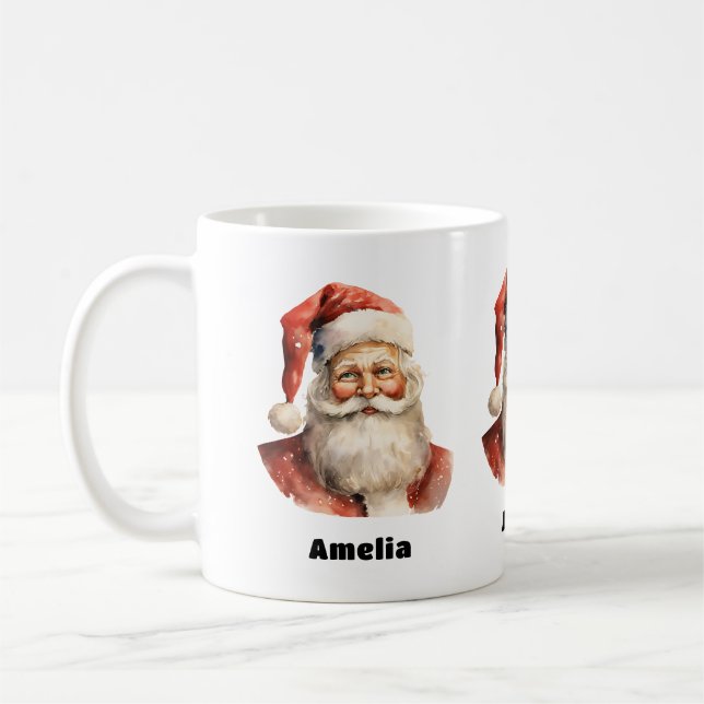 Taza De Café Navidades de Santa Claus Retro (Izquierda)