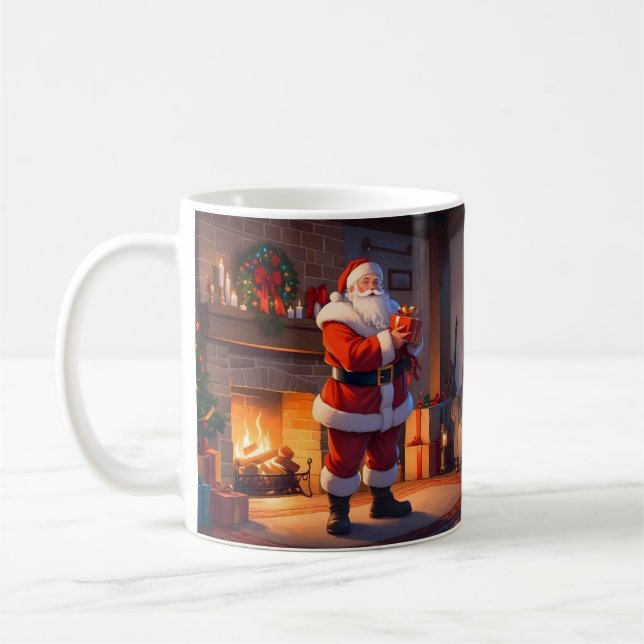 Taza De Café Navidades de Santa Claus visitan (Izquierda)