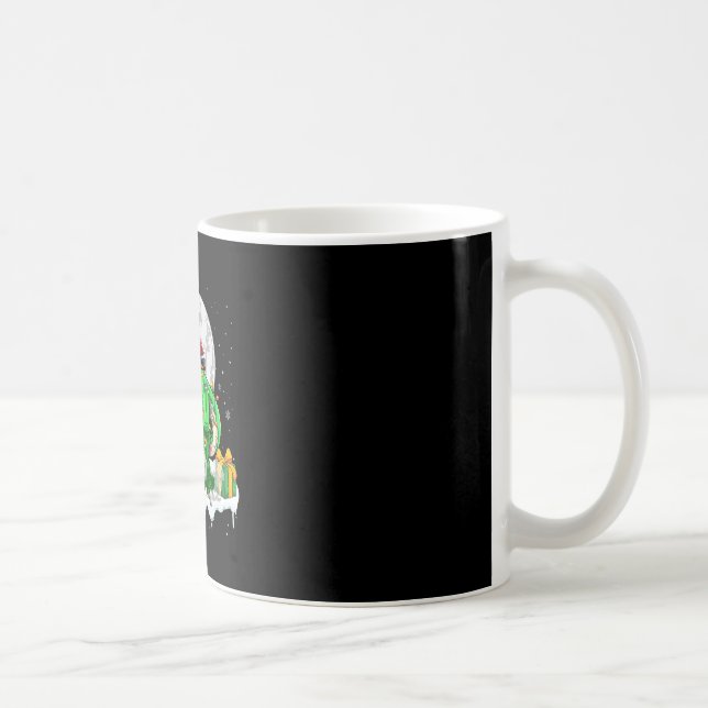 Taza De Café Navidades de Santa Dachshund Riding T-rex Hijos du (Derecha)