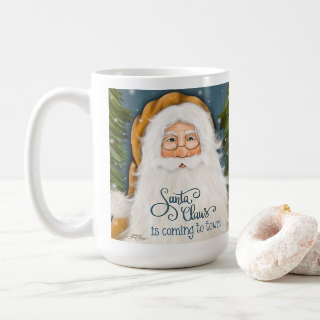 Taza De Café Navidades de Santa  del Viejo Mundo Festividad Caf (Con donut)