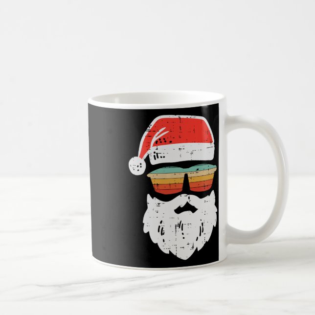 Taza De Café Navidades de Santa Face Retro Sungles Noches Hombr (Derecha)