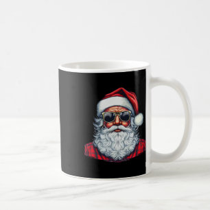 Taza De Café Navidades de Santa Face Retro Sungles Noches Hombr