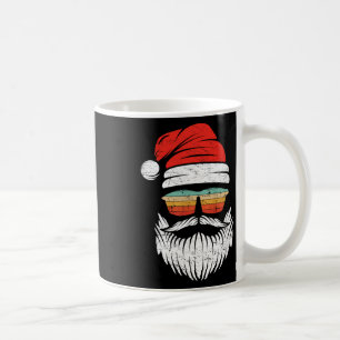 Taza De Café Navidades de Santa Face Retro Sungles Noches Hombr