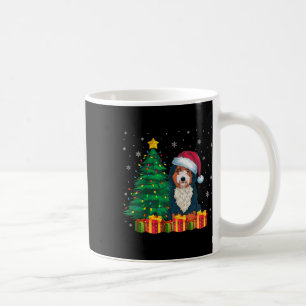 Taza De Café Navidades de Santa Hat de Bernedoodle iluminan a p