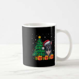 Taza De Café Navidades de Santa Hat Frenchie iluminan a los per