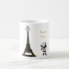Taza De Café Navidades de Santa Joyeux Noel Eiffel Tower Paris