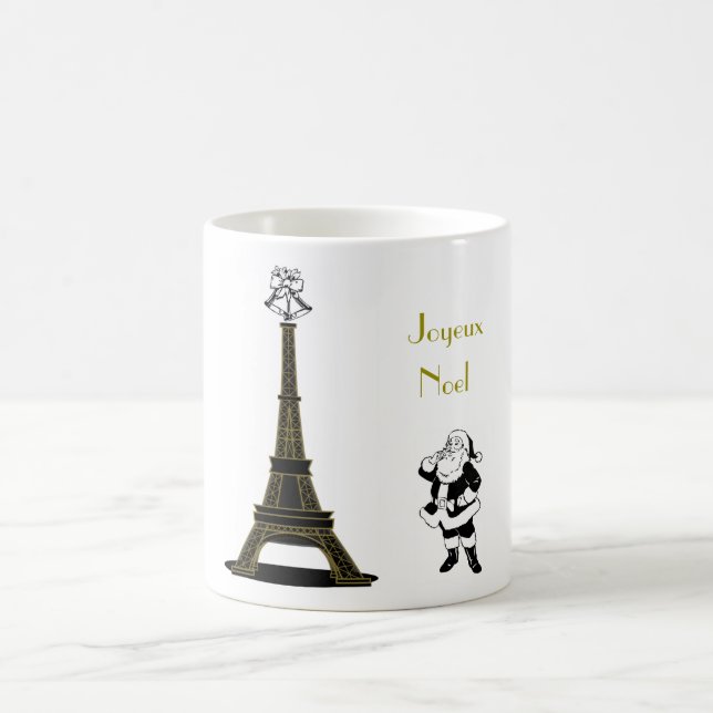 Taza De Café Navidades de Santa Joyeux Noel Eiffel Tower Paris (Centro)