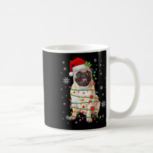 Taza De Café Navidades de Santa Pug alumbran a hombres amantes