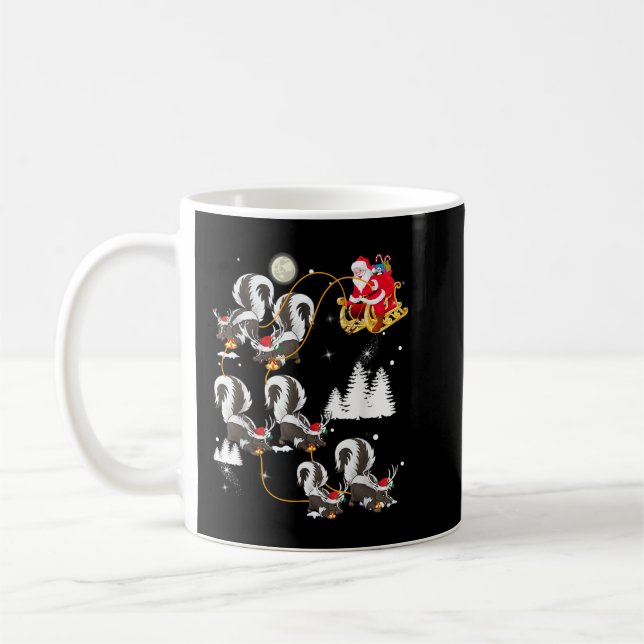 Taza De Café Navidades de Santa Riding Skunk (Izquierda)