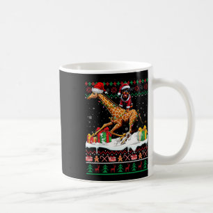 Taza De Café Navidades de Santa Rottweiler Riding Giraffe Sweat