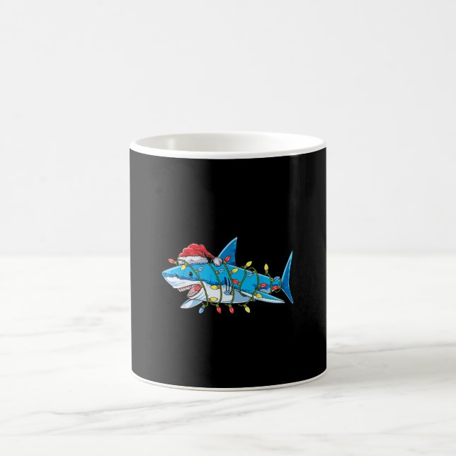 Taza De Café Navidades de Santa Tiburón iluminan árboles de Sha (Centro)
