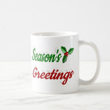 Navidades de Seasons Greetings Holly mitad script