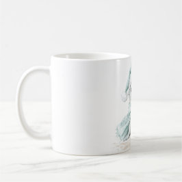 Taza De Café Navidades de sellos de sombrero azul blanco Santa 
