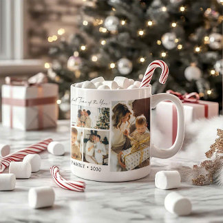 Taza De Café Navidades de siete Collages de fotos simples Coffe