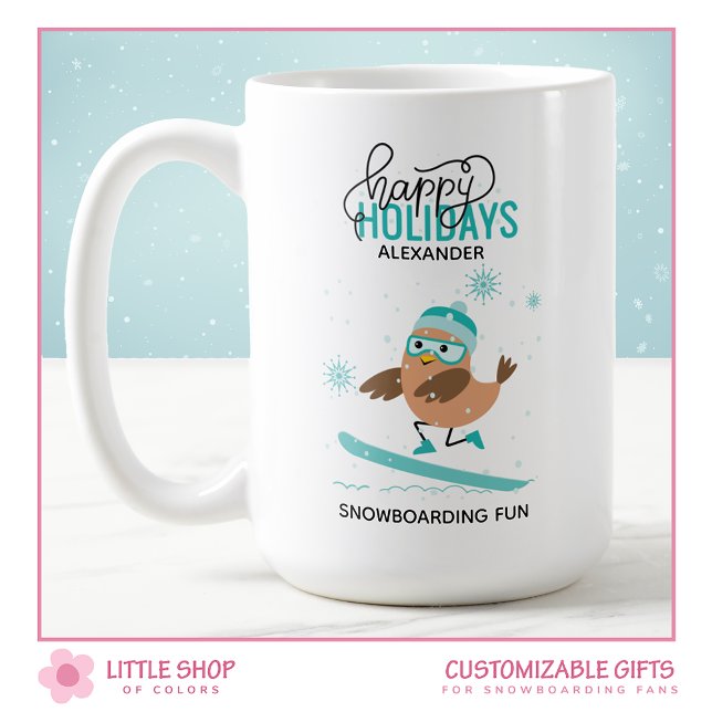 Taza De Café Navidades de snowboard personalizados (Subido por el creador)